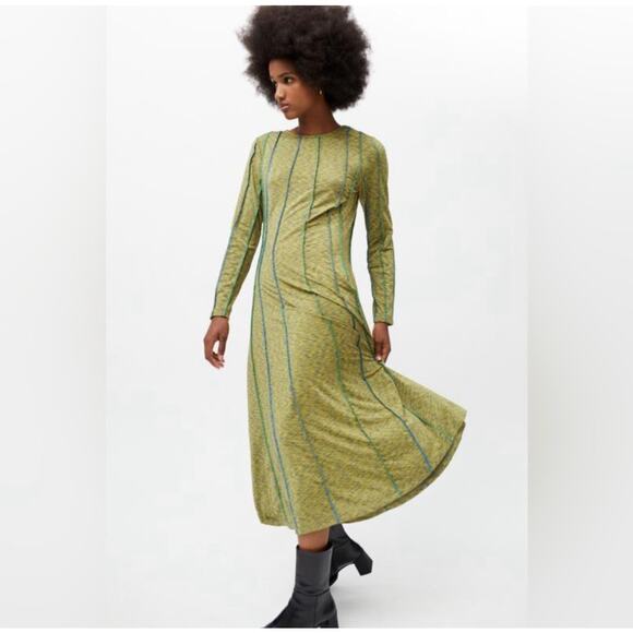 Hosbjerg Green Exposed Seams Dafnie Dress - Picture 1 of 6